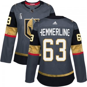 Adidas Ben Hemmerling Vegas Golden Knights Women's Authentic Gray Home 2023 Stanley Cup Final Jersey - Gold
