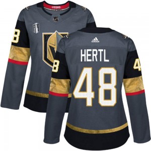 Adidas Tomas Hertl Vegas Golden Knights Women's Authentic Gray Home 2023 Stanley Cup Final Jersey - Gold