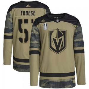 Adidas Byron Froese Vegas Golden Knights Youth Authentic Camo Military Appreciation Practice 2023 Stanley Cup Final Jersey - Gol
