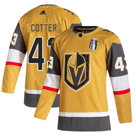 Adidas Paul Cotter Vegas Golden Knights Youth Authentic 2020/21 Alternate 2023 Stanley Cup Final Jersey - Gold