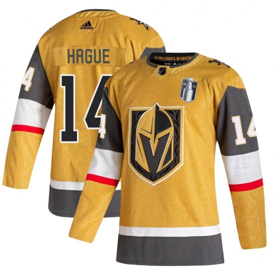 Adidas Nicolas Hague Vegas Golden Knights Youth Authentic 2020/21 Alternate 2023 Stanley Cup Final Jersey - Gold