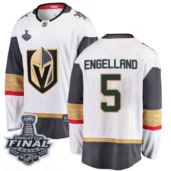 Fanatics Branded Deryk Engelland Vegas Golden Knights Men's Breakaway White Away 2018 Stanley Cup Final Patch Jersey - Gold
