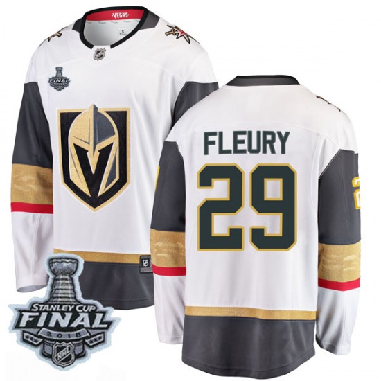 Fanatics Branded Marc-Andre Fleury Vegas Golden Knights Men's Breakaway White Away 2018 Stanley Cup Final Patch Jersey - Gold