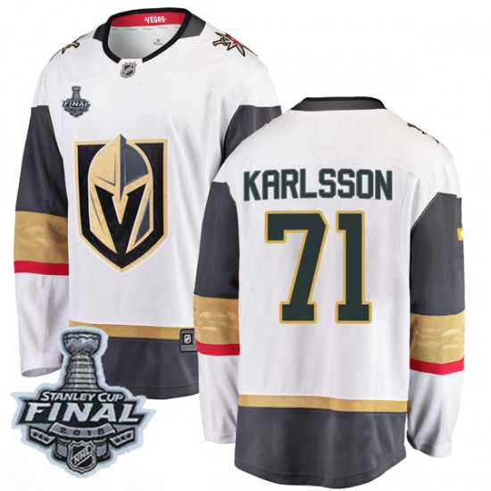 Fanatics Branded William Karlsson Vegas Golden Knights Men's Breakaway White Away 2018 Stanley Cup Final Patch Jersey - Gold