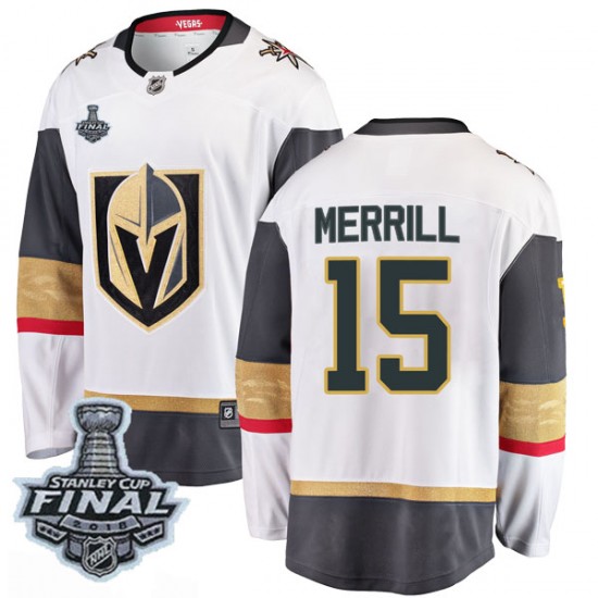 Fanatics Branded Jon Merrill Vegas Golden Knights Men's Breakaway White Away 2018 Stanley Cup Final Patch Jersey - Gold