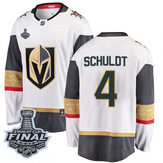 Fanatics Branded Jimmy Schuldt Vegas Golden Knights Men's Breakaway White Away 2018 Stanley Cup Final Patch Jersey - Gold