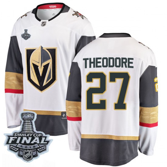 Fanatics Branded Shea Theodore Vegas Golden Knights Men's Breakaway White Away 2018 Stanley Cup Final Patch Jersey - Gold