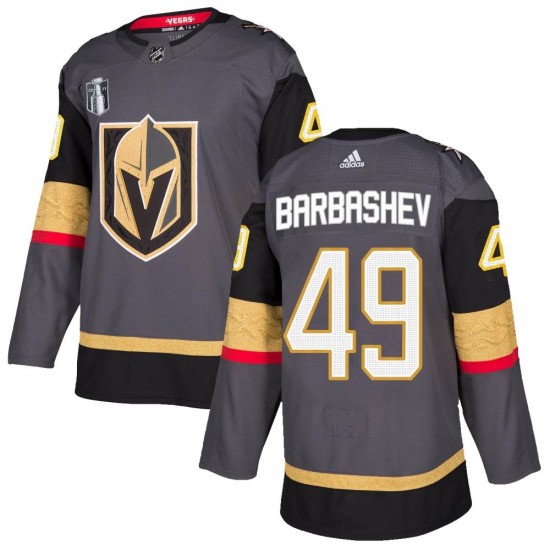 Adidas Ivan Barbashev Vegas Golden Knights Men's Authentic Gray Home 2023 Stanley Cup Final Jersey - Gold