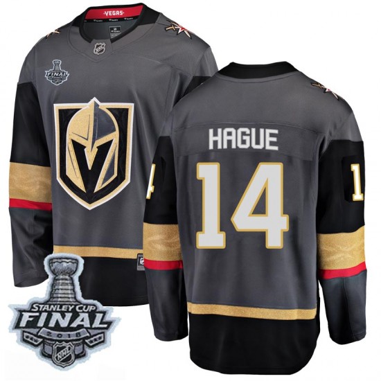 Fanatics Branded Nicolas Hague Vegas Golden Knights Men's Breakaway Black Home 2018 Stanley Cup Final Patch Jersey - Gold