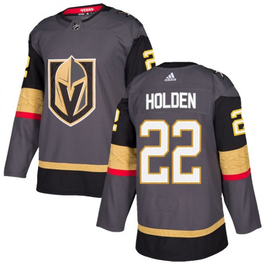 Adidas Nick Holden Vegas Golden Knights Men's Authentic Gray Home Jersey - Gold