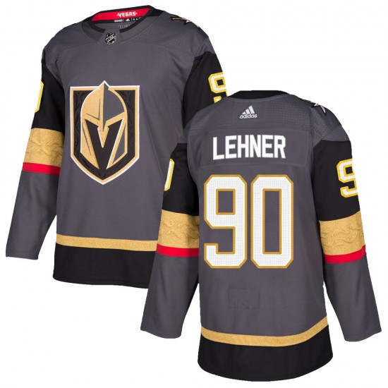 Adidas Robin Lehner Vegas Golden Knights Men's Authentic ized Gray Home Jersey - Gold