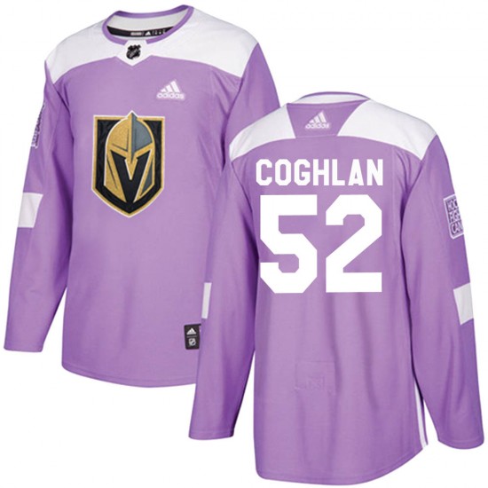 Adidas Dylan Coghlan Vegas Golden Knights Men's Authentic Fights Cancer Practice Jersey - Purple