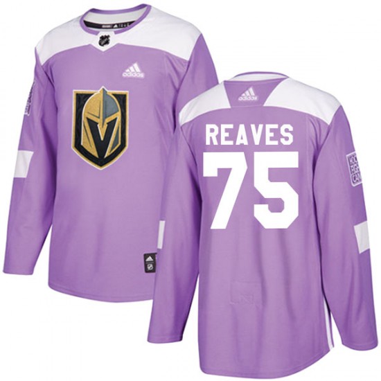 Adidas Ryan Reaves Vegas Golden Knights Men's Authentic Fights Cancer Practice Jersey - Purple
