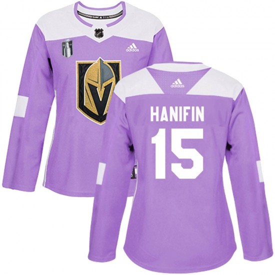 Adidas Noah Hanifin Vegas Golden Knights Women's Authentic Fights Cancer Practice 2023 Stanley Cup Final Jersey - Purple