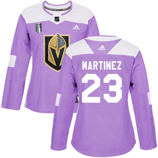 Adidas Alec Martinez Vegas Golden Knights Women's Authentic Fights Cancer Practice 2023 Stanley Cup Final Jersey - Purple