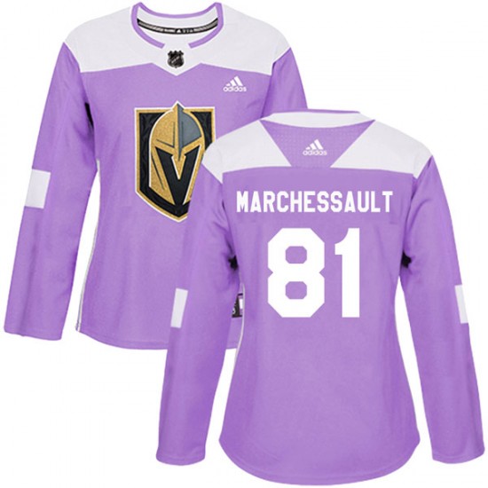Adidas Jonathan Marchessault Vegas Golden Knights Women's Authentic Fights Cancer Practice 2018 Stanley Cup Final Patch Jersey -
