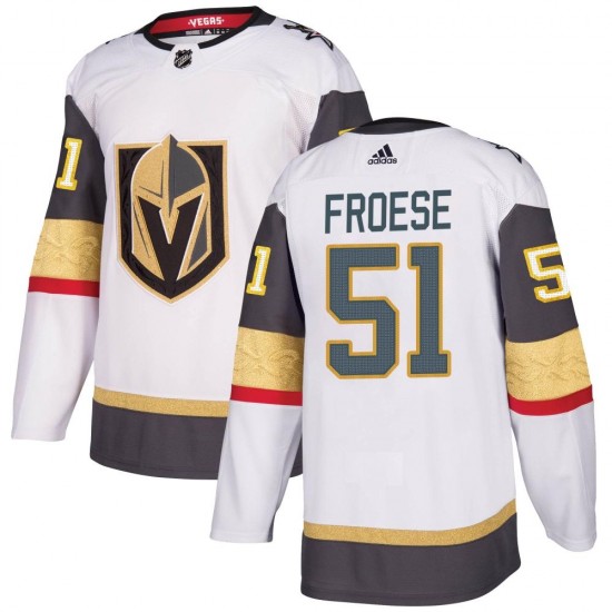 Adidas Byron Froese Vegas Golden Knights Youth Authentic White Away Jersey - Gold