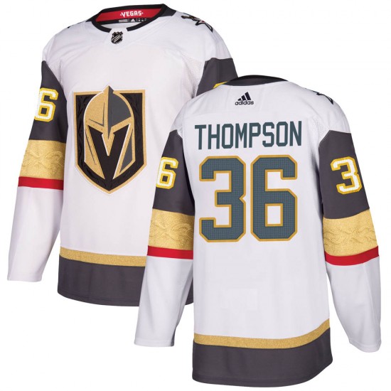 Adidas Logan Thompson Vegas Golden Knights Youth Authentic White Away Jersey - Gold
