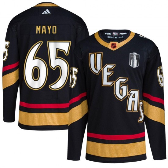 Adidas Dysin Mayo Vegas Golden Knights Youth Authentic Black Reverse Retro 2.0 2023 Stanley Cup Final Jersey - Gold