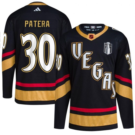 Adidas Jiri Patera Vegas Golden Knights Youth Authentic Black Reverse Retro 2.0 2023 Stanley Cup Final Jersey - Gold