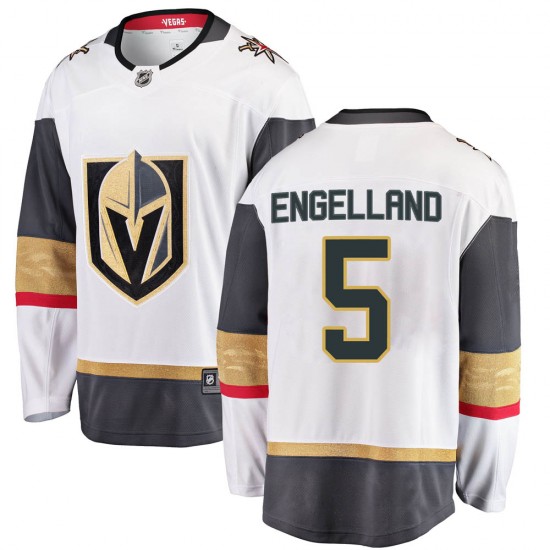 Fanatics Branded Deryk Engelland Vegas Golden Knights Men's Breakaway White Away Jersey - Gold