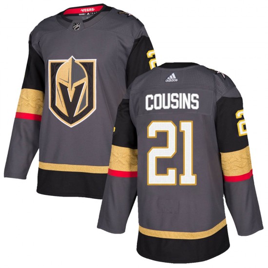 Adidas Nick Cousins Vegas Golden Knights Youth Authentic ized Gray Home Jersey - Gold