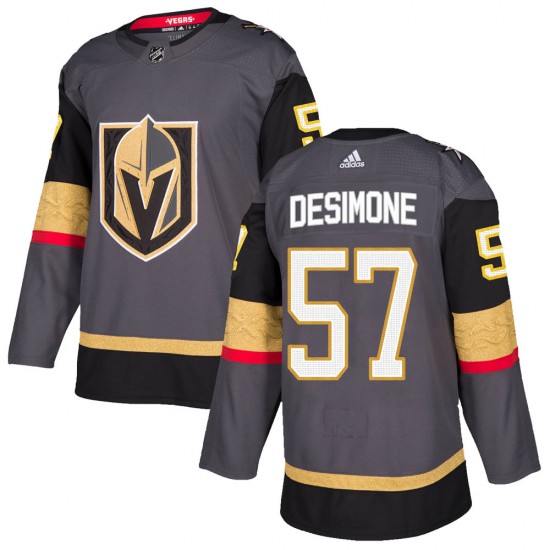 Adidas Nick DeSimone Vegas Golden Knights Youth Authentic Gray Home Jersey - Gold