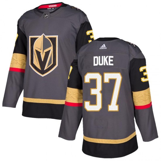 Adidas Reid Duke Vegas Golden Knights Youth Authentic Gray Home Jersey - Gold