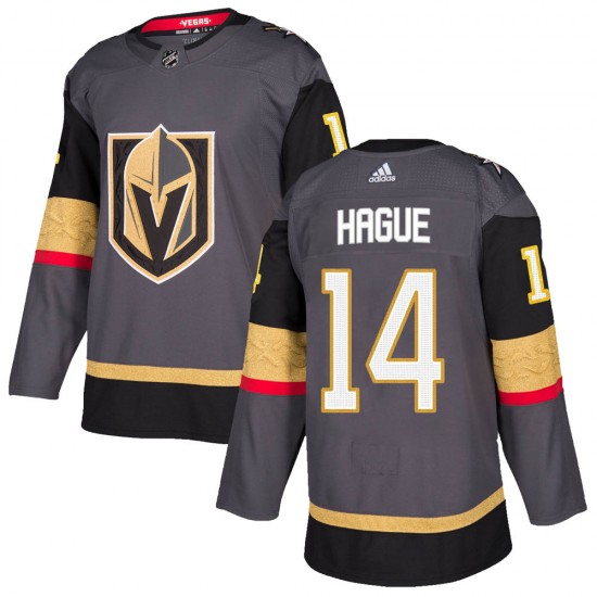 Adidas Nicolas Hague Vegas Golden Knights Youth Authentic Gray Home Jersey - Gold