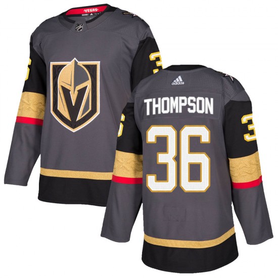 Adidas Logan Thompson Vegas Golden Knights Youth Authentic Gray Home Jersey - Gold