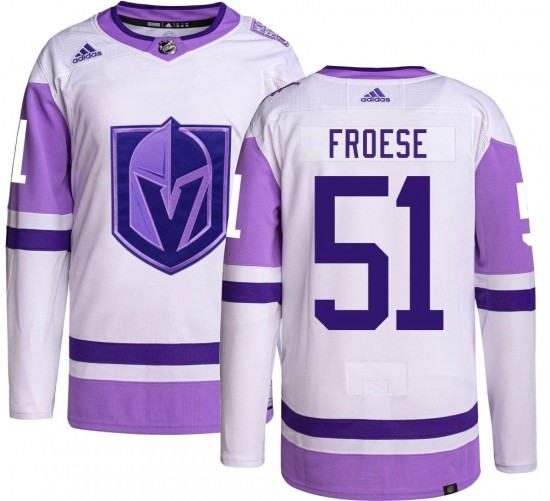 Adidas Byron Froese Vegas Golden Knights Youth Authentic Hockey Fights Cancer Jersey - Gold