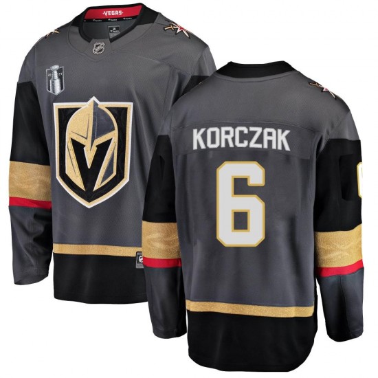 Fanatics Branded Kaedan Korczak Vegas Golden Knights Youth Breakaway Black Home 2023 Stanley Cup Final Jersey - Gold