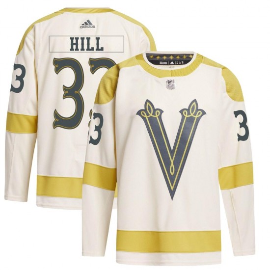 Adidas Adin Hill Vegas Golden Knights Youth Authentic Cream 2024 Winter Classic Primegreen Jersey - Gold