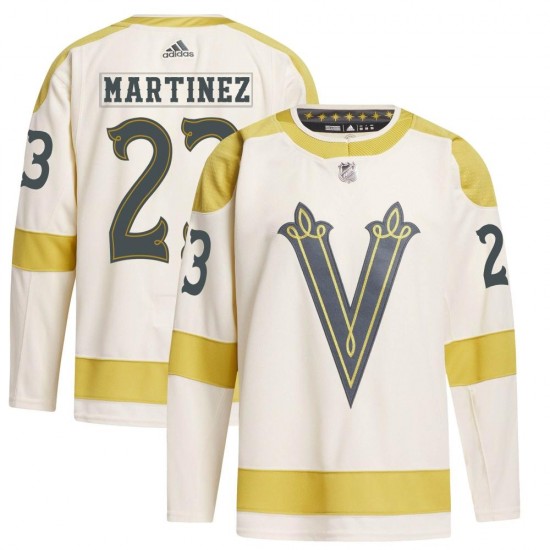 Adidas Alec Martinez Vegas Golden Knights Youth Authentic Cream 2024 Winter Classic Primegreen Jersey - Gold