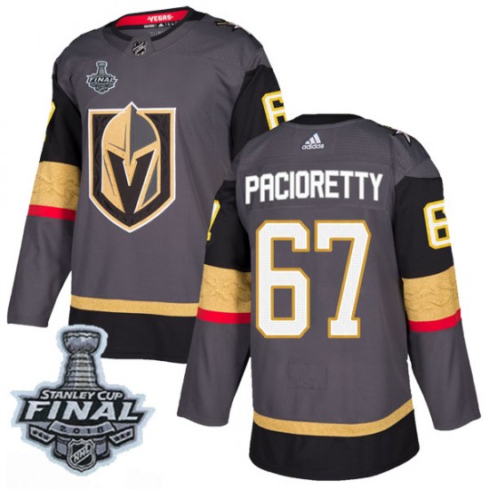 Adidas Max Pacioretty Vegas Golden Knights Men's Authentic Gray Home 2018 Stanley Cup Final Patch Jersey - Gold