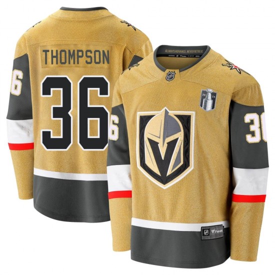 Fanatics Branded Logan Thompson Vegas Golden Knights Men's Premier Breakaway 2020/21 Alternate 2023 Stanley Cup Final Jersey - G