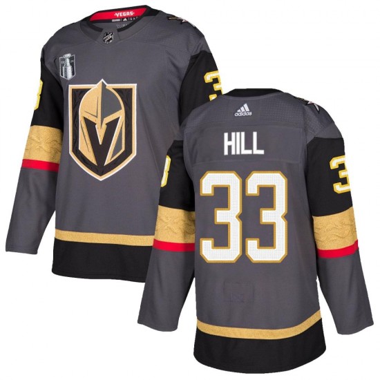 Adidas Adin Hill Vegas Golden Knights Youth Authentic Gray Home 2023 Stanley Cup Final Jersey - Gold