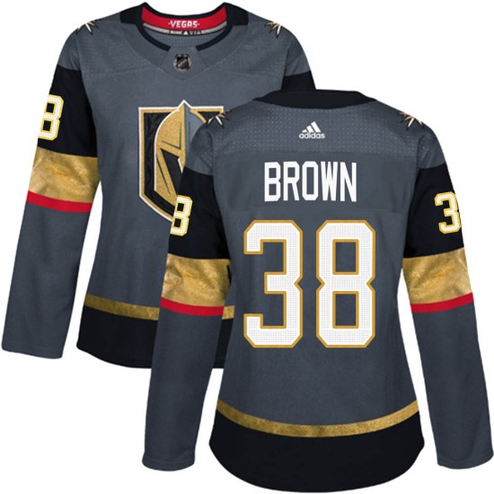 Adidas Patrick Brown Vegas Golden Knights Women's Authentic Gray Home Jersey - Gold