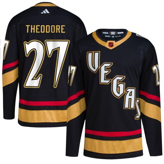 Adidas Shea Theodore Vegas Golden Knights Youth Authentic Black Reverse Retro 2.0 Jersey - Gold