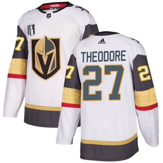 Adidas Shea Theodore Vegas Golden Knights Youth Authentic White Away 2023 Stanley Cup Final Jersey - Gold