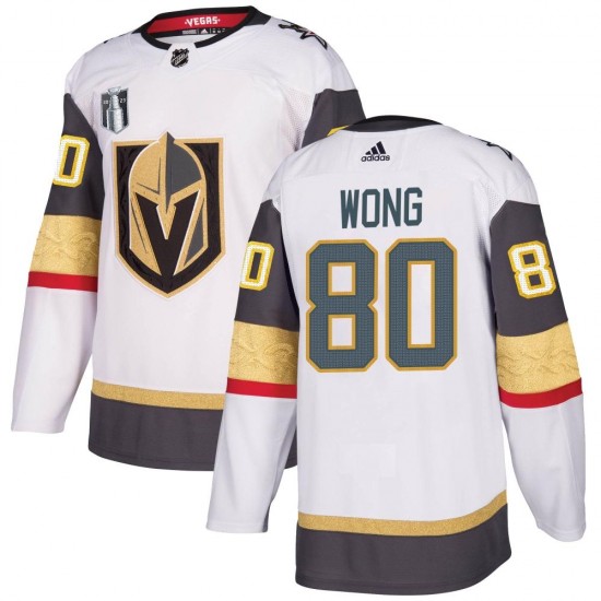 Adidas Tyler Wong Vegas Golden Knights Youth Authentic White Away 2023 Stanley Cup Final Jersey - Gold