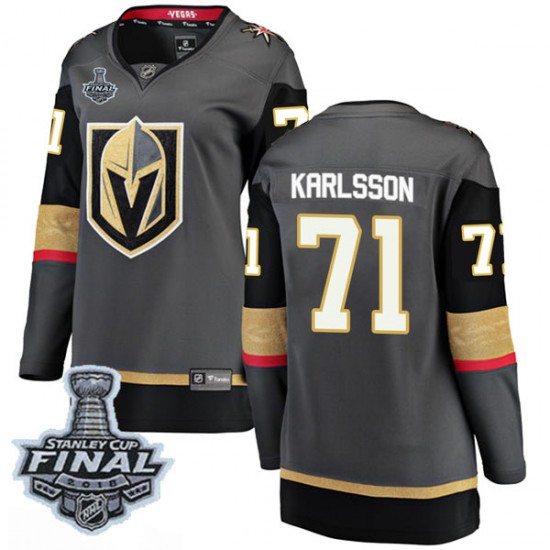 Fanatics Branded William Karlsson Vegas Golden Knights Women's Breakaway Black Home 2018 Stanley Cup Final Patch Jersey - Gold