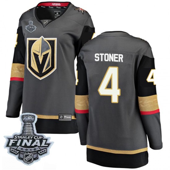 Fanatics Branded Clayton Stoner Vegas Golden Knights Women's Breakaway Black Home 2018 Stanley Cup Final Patch Jersey - Gold