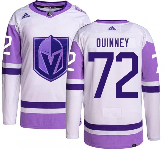 Adidas Gage Quinney Vegas Golden Knights Men's Authentic Hockey Fights Cancer Jersey - Gold