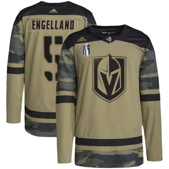 Adidas Deryk Engelland Vegas Golden Knights Men's Authentic Camo Military Appreciation Practice 2023 Stanley Cup Final Jersey - 