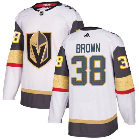Adidas Patrick Brown Vegas Golden Knights Men's Authentic White Away Jersey - Gold