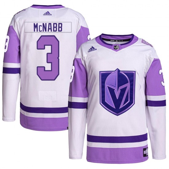 Adidas Brayden McNabb Vegas Golden Knights Men's Authentic Hockey Fights Cancer Primegreen Jersey - White/Purple