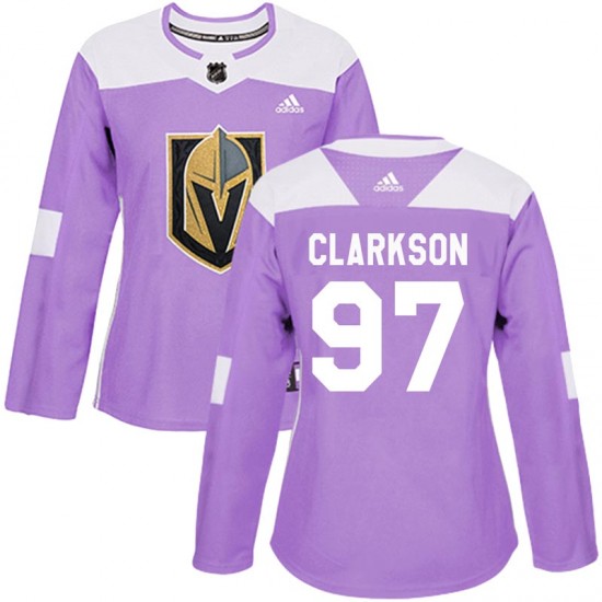 Adidas David Clarkson Vegas Golden Knights Women's Authentic Fights Cancer Practice Jersey - Purple