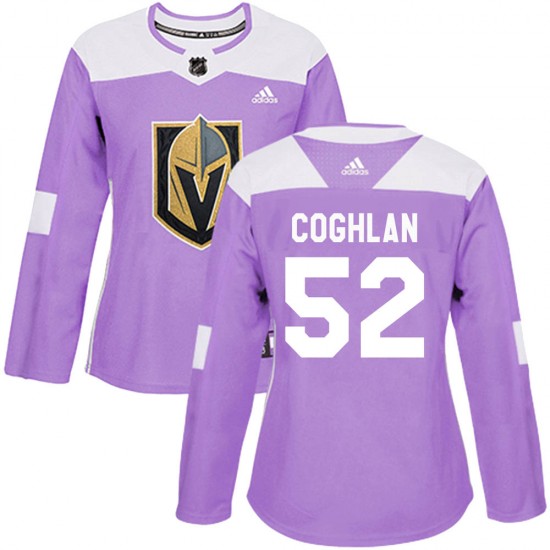 Adidas Dylan Coghlan Vegas Golden Knights Women's Authentic Fights Cancer Practice Jersey - Purple