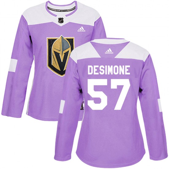 Adidas Nick DeSimone Vegas Golden Knights Women's Authentic Fights Cancer Practice Jersey - Purple